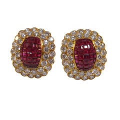 Andrew Clunn ruby and diamond earrings