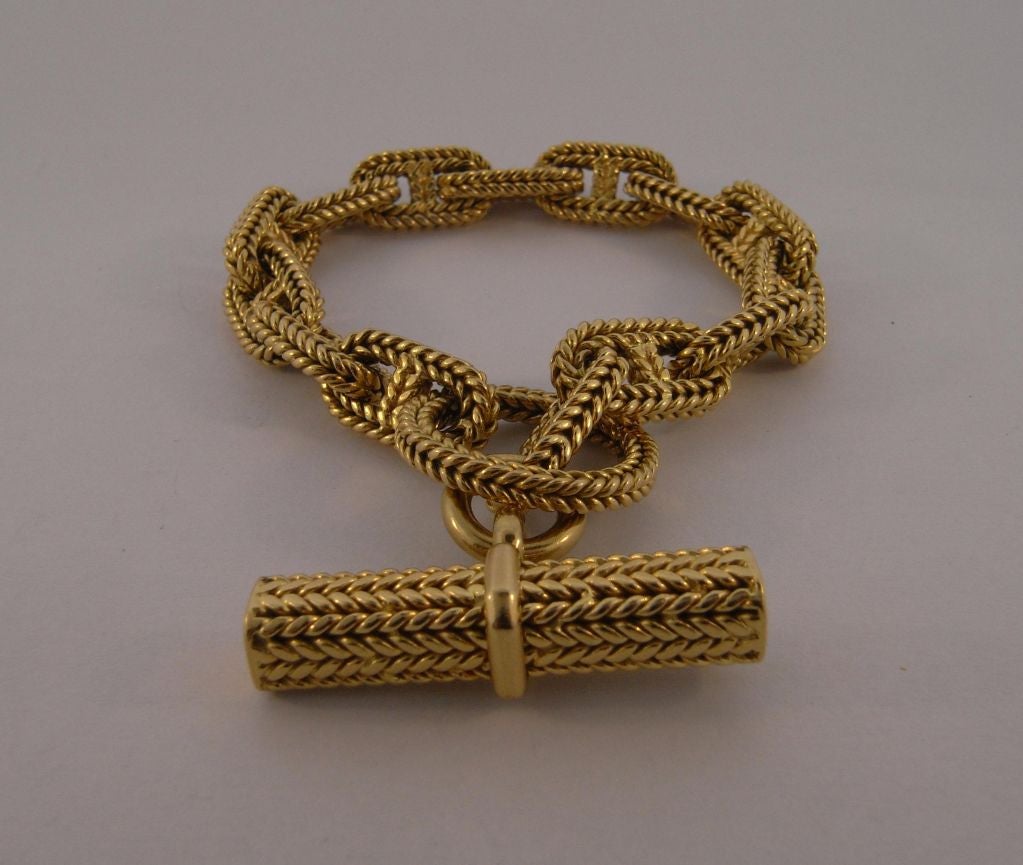 An Hermes gold link bracelet