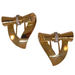 Retro Tiffany 
Co. gold and diamond clips