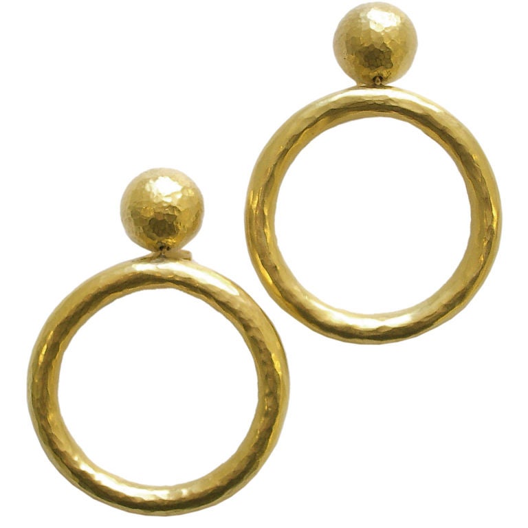 Gold Hoop Earrings by Paloma Picasso for Tiffany Italy, 1989