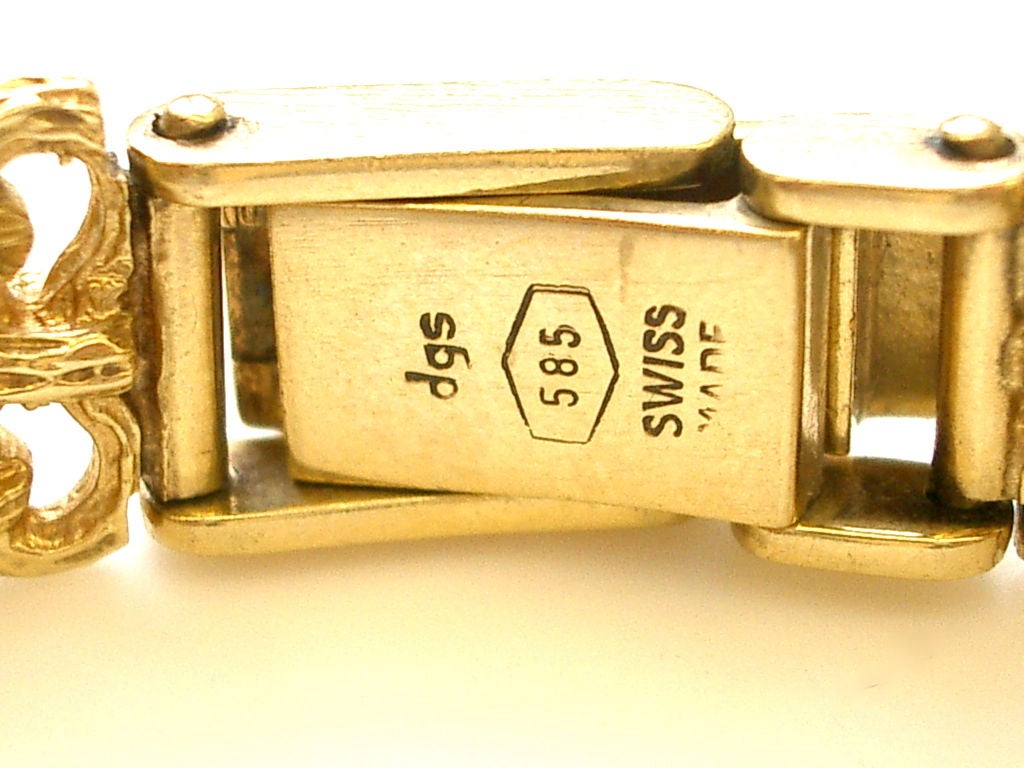 Gold and Tiger's Eye Watch by Baume and Mercier c1960 3