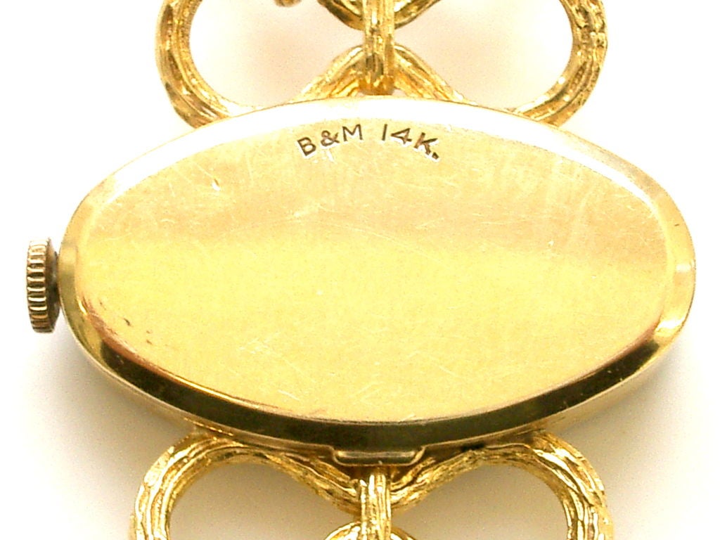 Gold and Tiger's Eye Watch by Baume and Mercier c1960 1