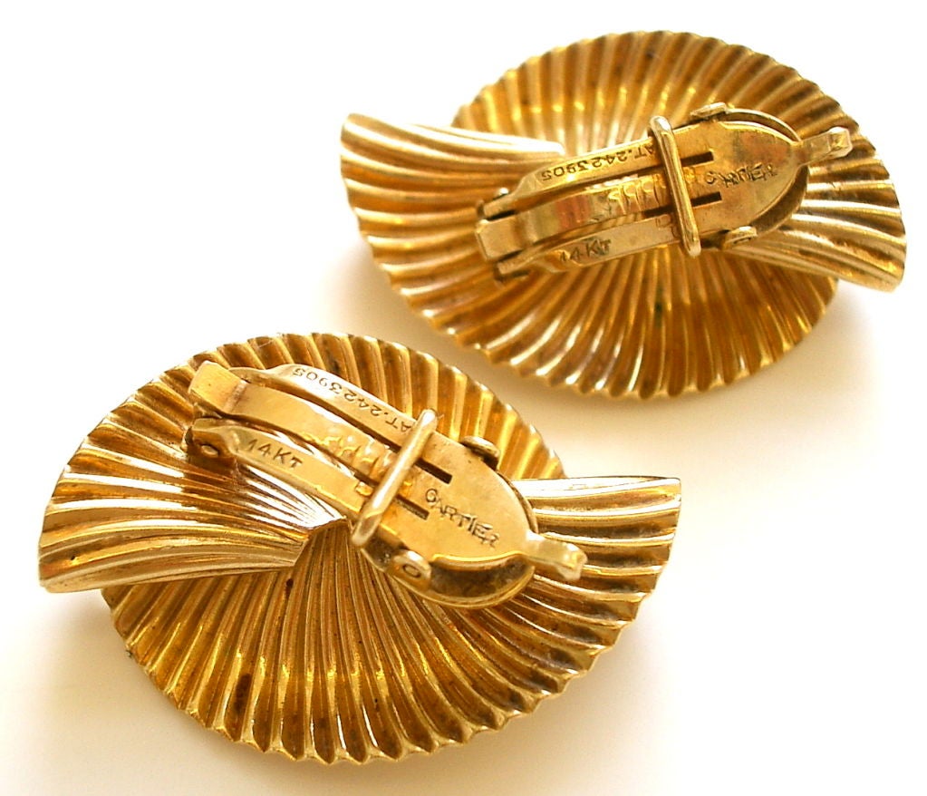 Women's Gold Earrings by Cartier circa 1950