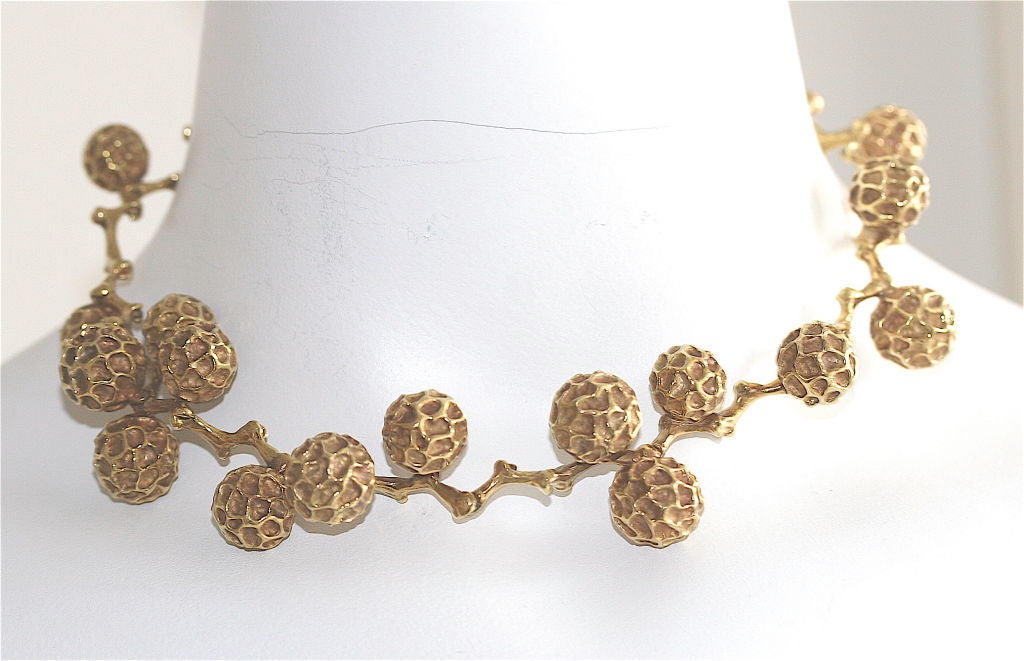Fabulous Tiffany Gold "Berries on Vine" Necklace
