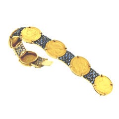 Exquisite Van Cleef & Arpels Montana Sapphire and Coin Bracelet
