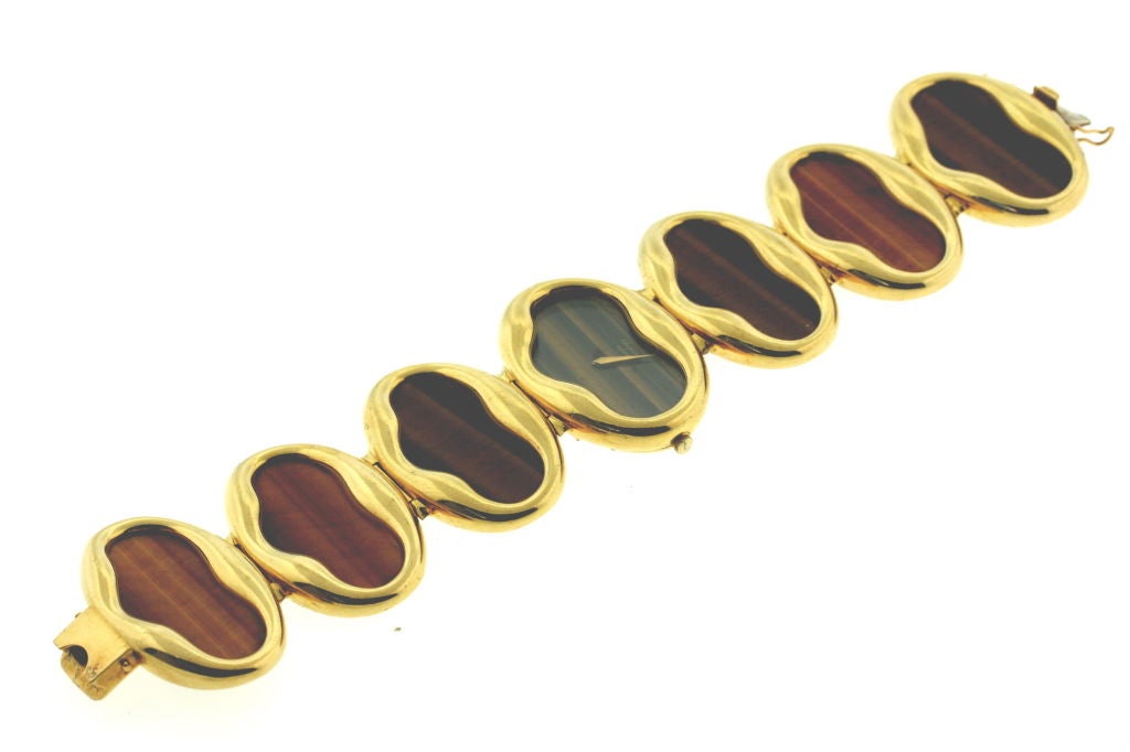 Fantastic 1970s Chopard Tiger Eye Bracelet Watch 1
