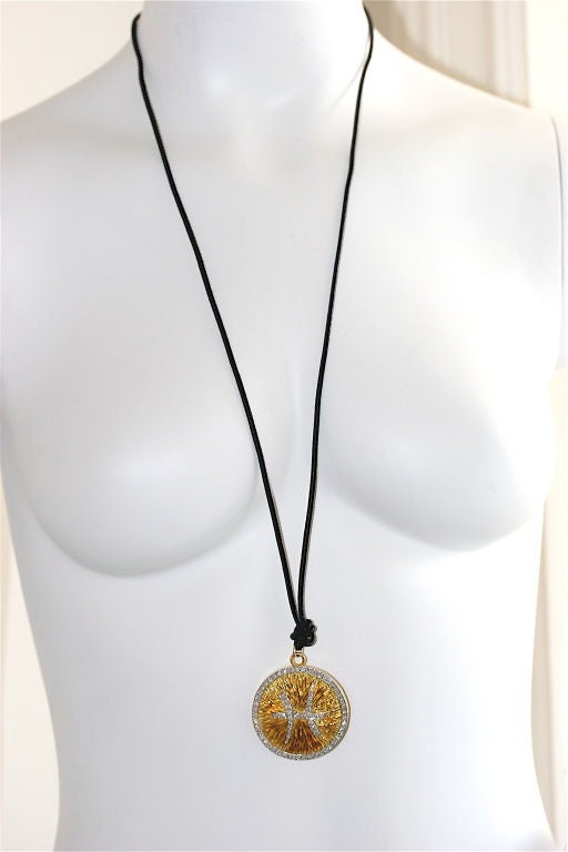 Women's David Webb Diamond Pisces 1970s Zodiac Medallion