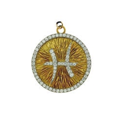 David Webb Diamond Pisces 1970s Zodiac Medallion