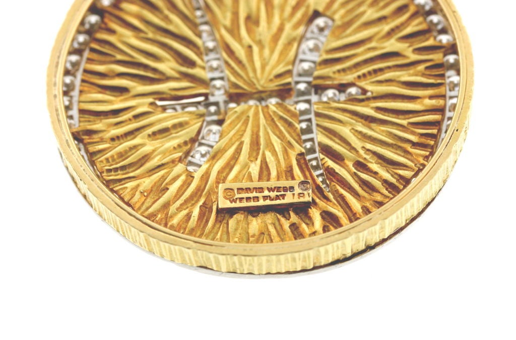 David Webb Diamond Pisces 1970s Zodiac Medallion 1