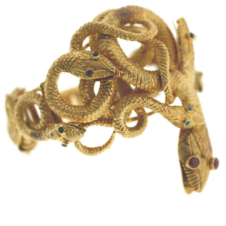 Fabulous Lalaounis Serpent and Gem Stone Bracelet
