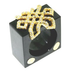 Henry Dunay Black Jade Diamond Ring