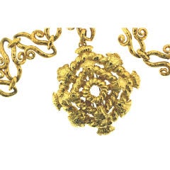 Long and Bold David Webb Gold Necklace