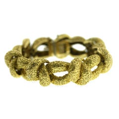 Unique Tiffany Textured Gold Link Bracelet
