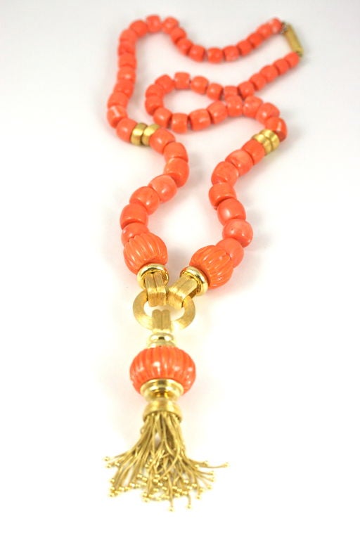 Women's Chic colorful Henry Dunay Long Coral  Necklace