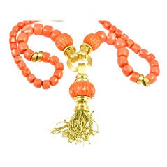 Chic colorful Henry Dunay Long Coral  Necklace
