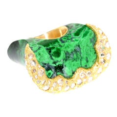 Impressive Stone and Diamond Ring