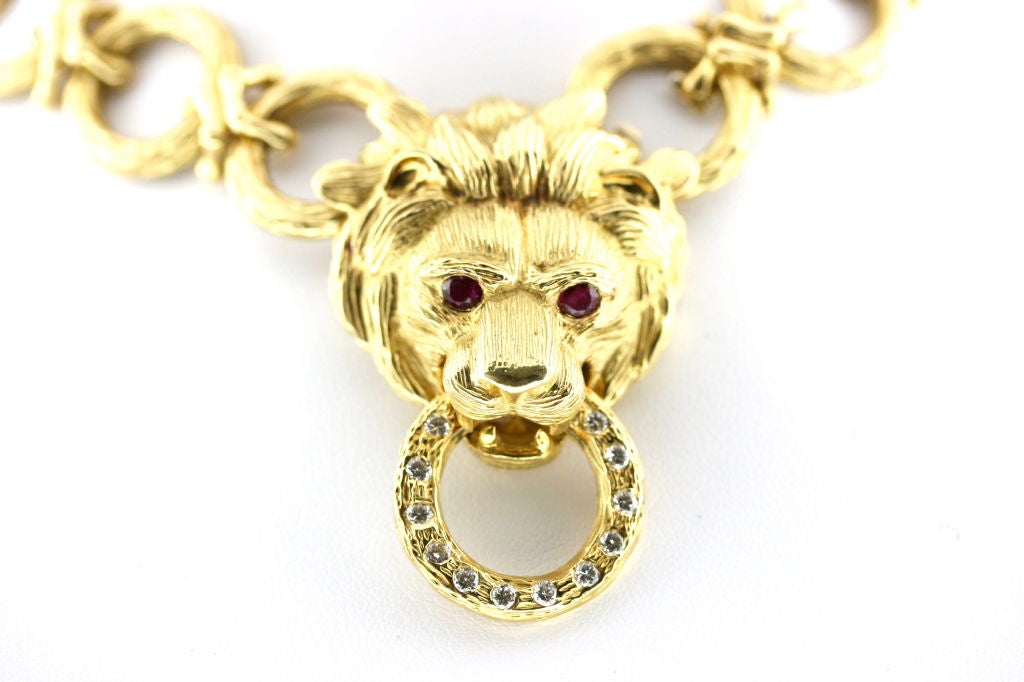 Van Cleef & Arpels lion's head necklace with two detachable 7.5
