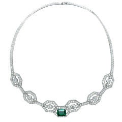 BOUCHERON Emerald & Diamond Necklace 