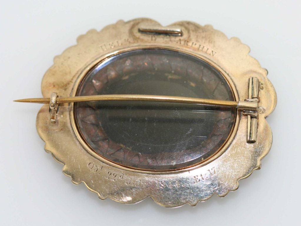 19th century black mourning cameo brooch