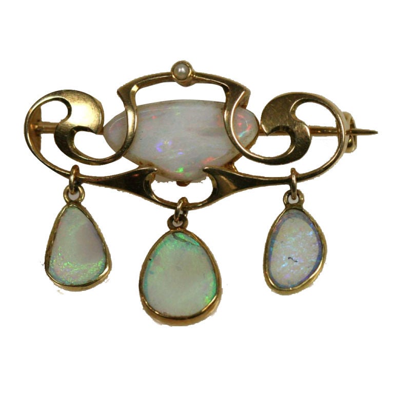 15 carat gold & opal  brooch by Liberty of London