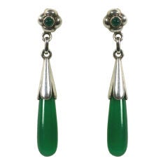 Georg Jensen silver & green agate No. 6