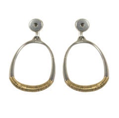 Georg Jensen silver & gold earrings No. 124