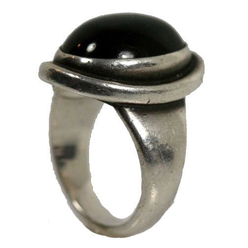 Georg Jensen onyx & silver ring No. 46A