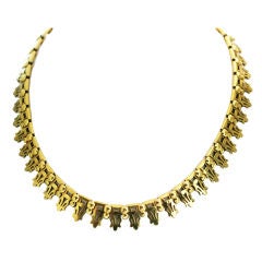 Elegant Art Deco Egyptian Revival Austrian Gold Necklace