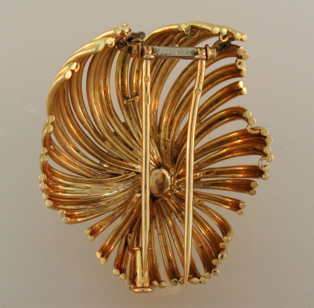 Gold and Diamond Blossom Pin by BOUCHERON Paris
