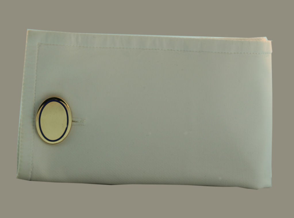 Oval Blue Enameled Cufflinks