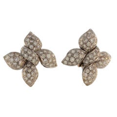 Vintage Mauboussin Scarf Bow Diamond Earrings