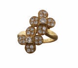 Van Cleef 
Arpels 
Double Treffle
 Clover Gold and Diamond Ring