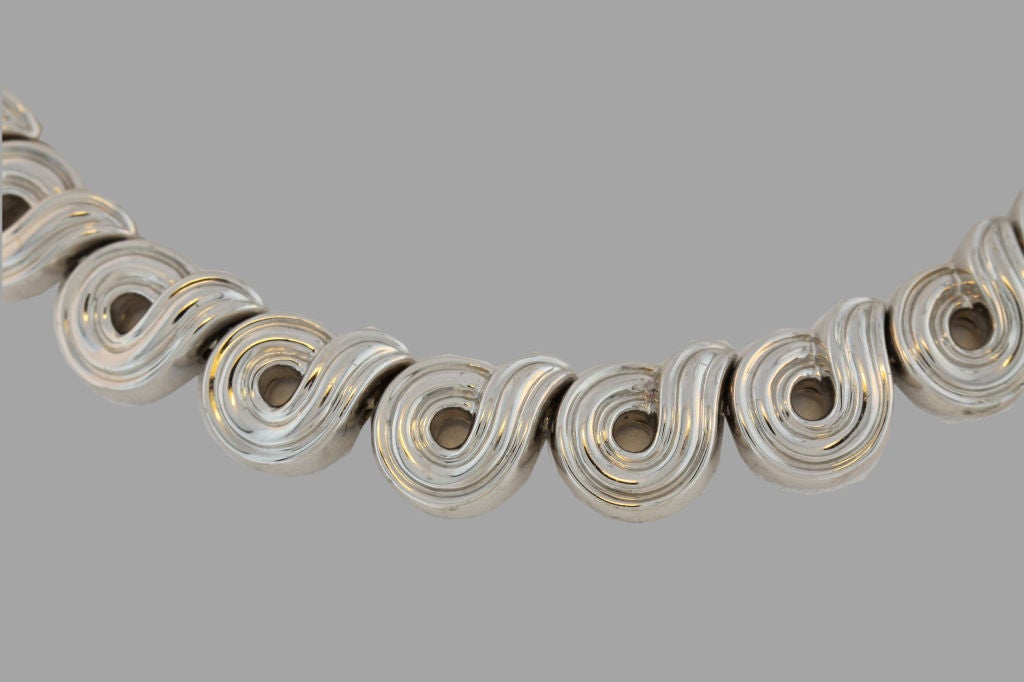 BOUCHERON 18K White Gold Scroll Necklace