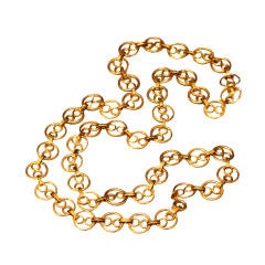 Op Art Circles Italian Gold Chain