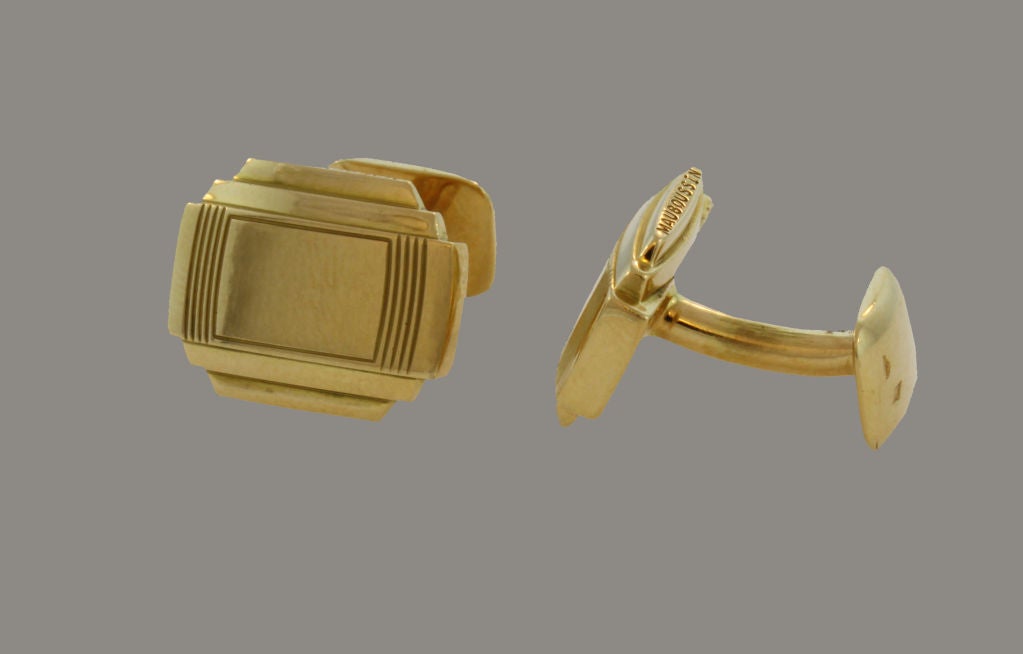 Mauboussin Gold Squared Cufflinks