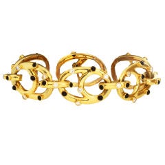 BOUCHERON PARIS Gold Onyx Diamond Link Bracelet