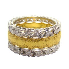 18 Karat Yellow Gold, White Gold & Diamond Ring by Buccellati