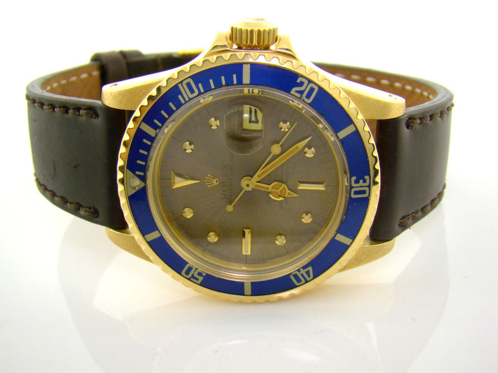 An 18K Yellow Gold 1970's Color-Change Submariner by Rolex