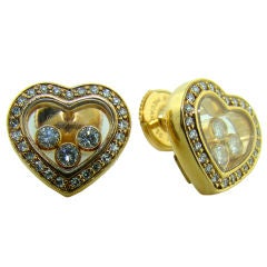 18K Yellow Gold 
Diamond "Happy Diamonds" Earrings by Chopard