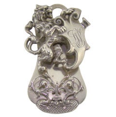 "Scheibler" Lion Paper Clip in Sterling Silver c/1900