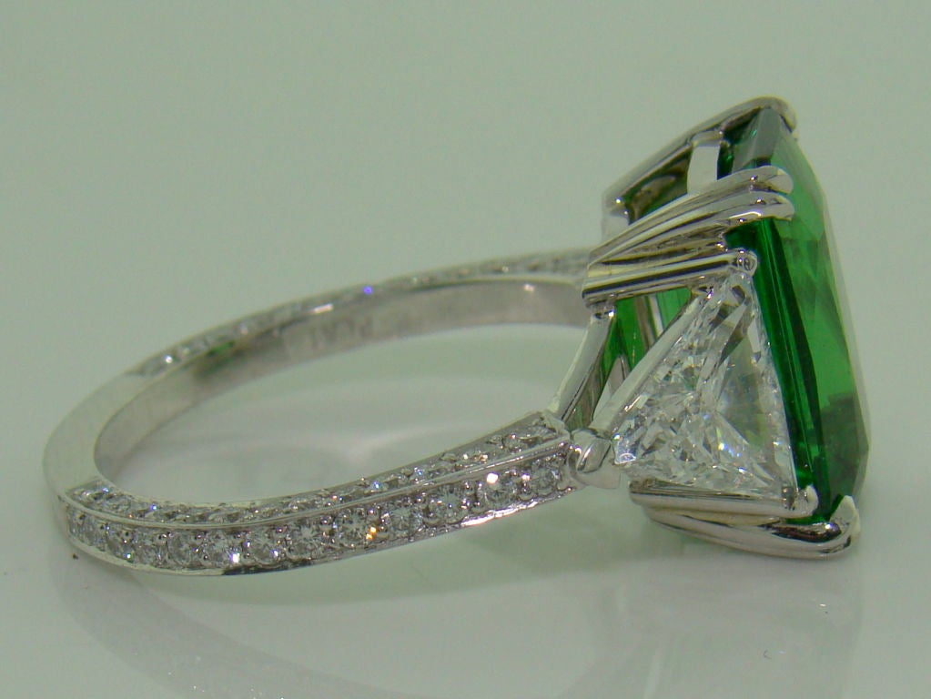 Tsavorit-Granat:: Diamant & Platin-Ring Damen