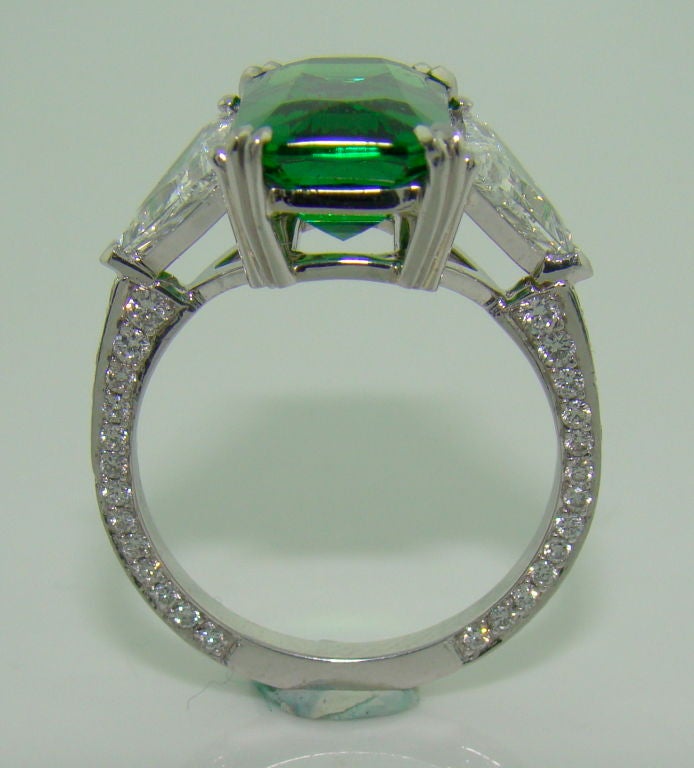Tsavorit-Granat:: Diamant & Platin-Ring 1