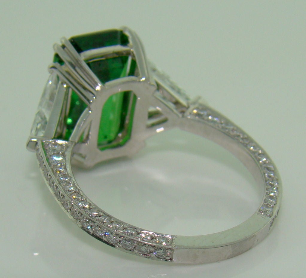 Tsavorit-Granat:: Diamant & Platin-Ring 2