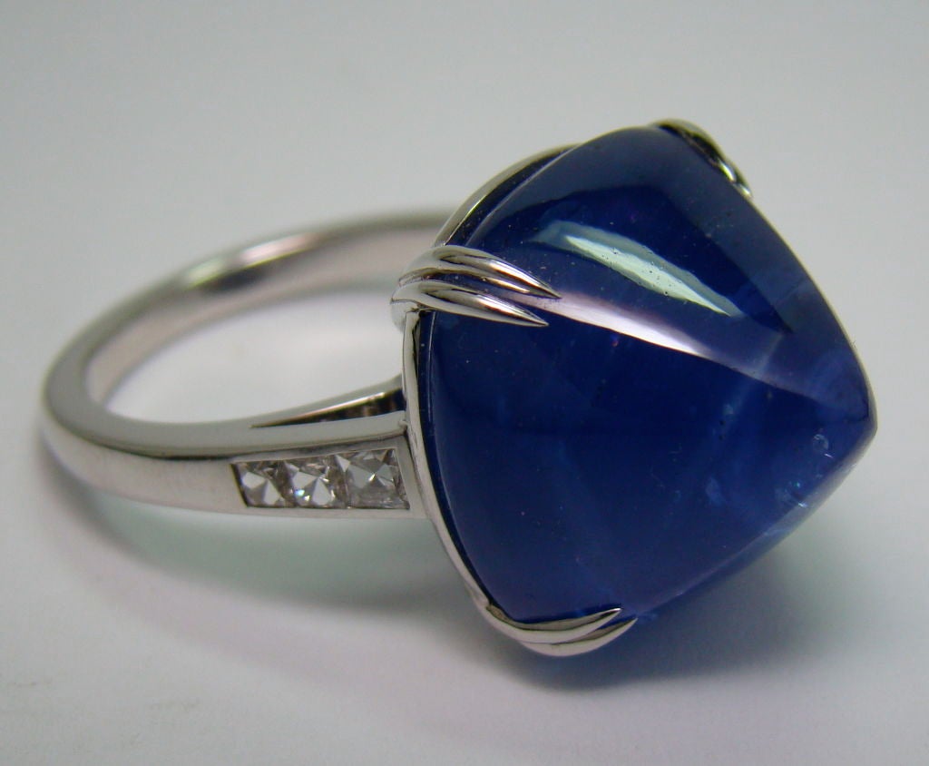 Women's Ceylon Sapphire, Diamond & 18K White Gold Ring