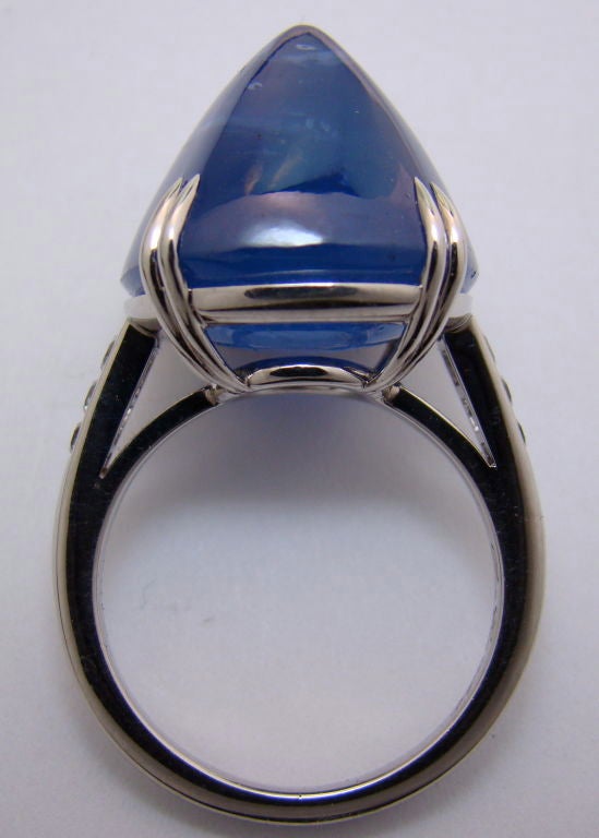 Ceylon Sapphire, Diamond & 18K White Gold Ring 1