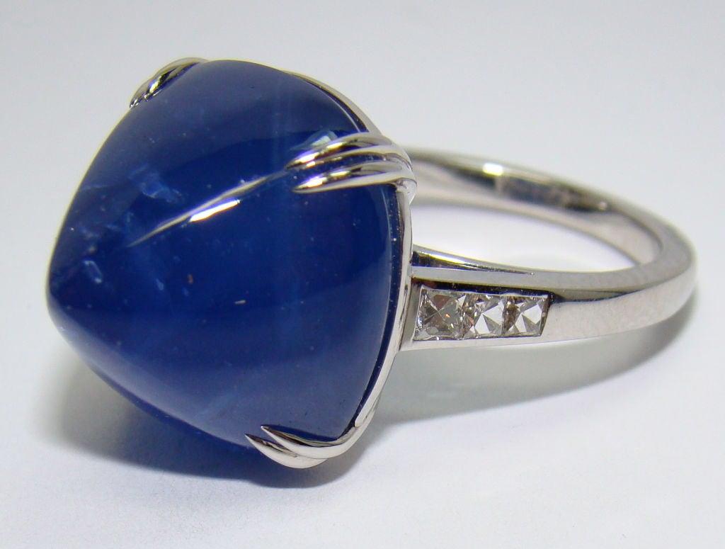 Ceylon Sapphire, Diamond & 18K White Gold Ring 3
