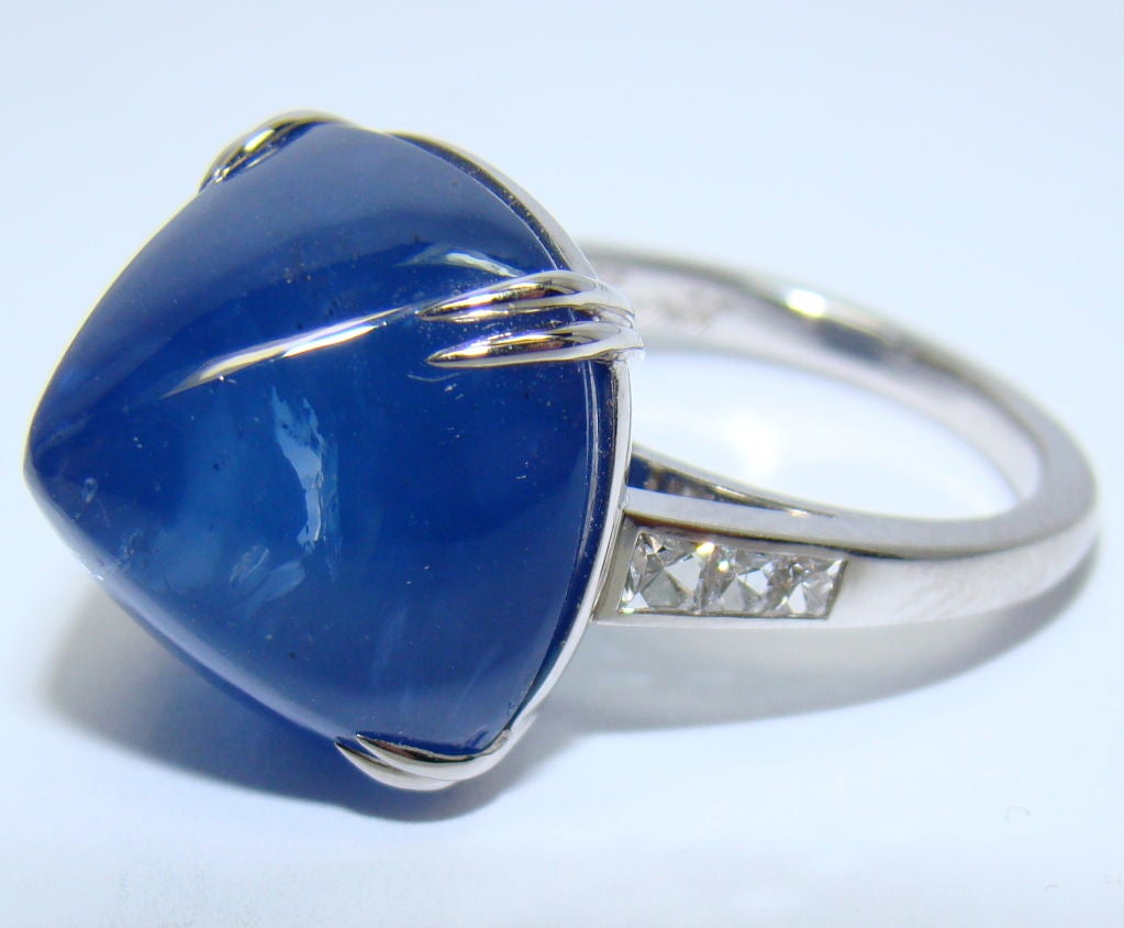 Ceylon Sapphire, Diamond & 18K White Gold Ring 4