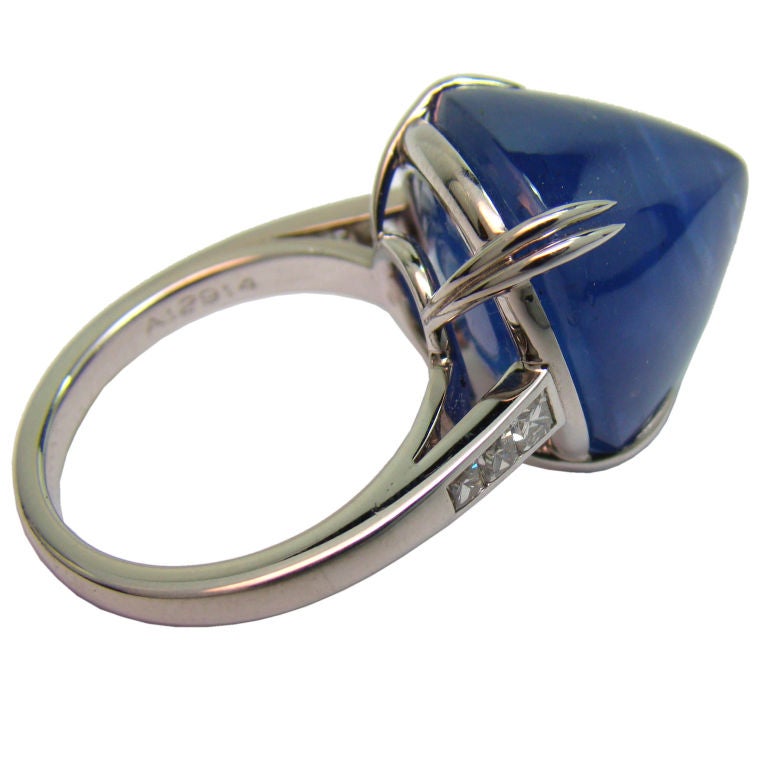 Ceylon Sapphire, Diamond & 18K White Gold Ring