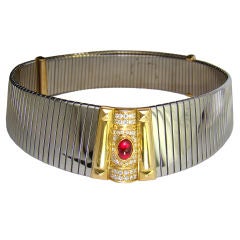 Bulgari Diamond, Ruby, 18K Yellow Gold & Stainless-Steel  Collar