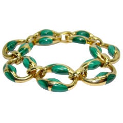 Tiffany & Co. 18K Yellow Gold & Malachite Bracelet